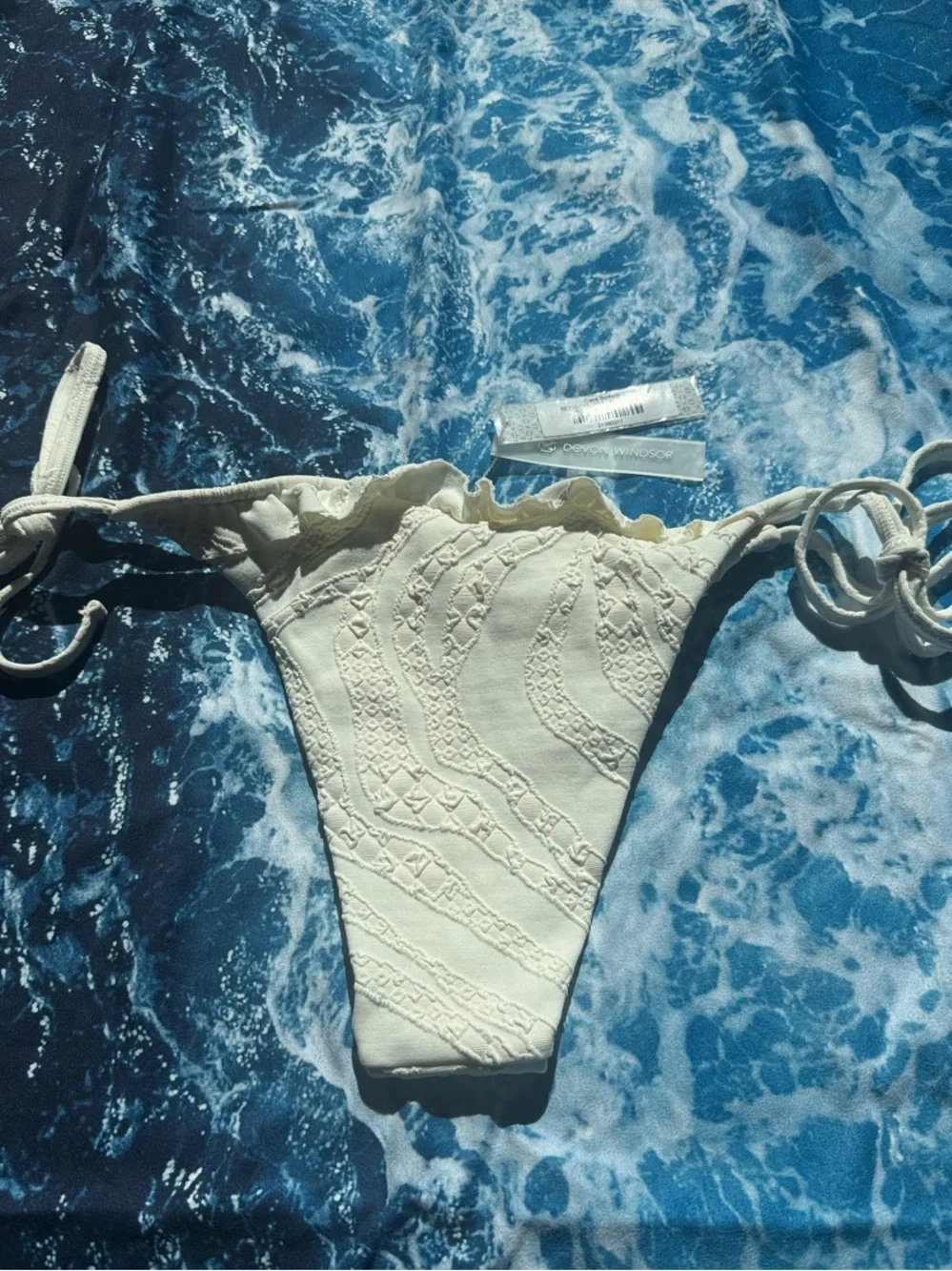 DEVON WINDSOR Cream Lace Tie-Side Bikini Bottoms NWT